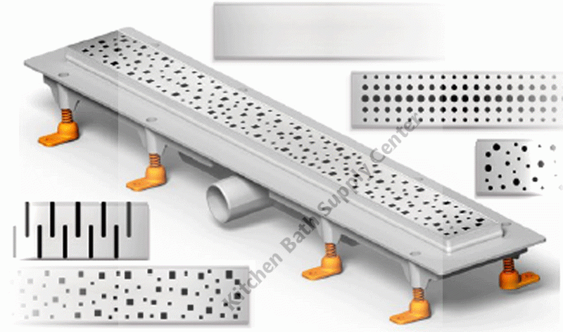PSC CH   25  Linear Drain with Squares Style Grate