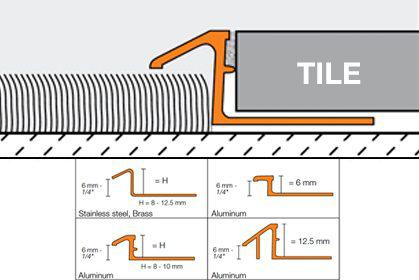 Schluter RENO-TK Tile Edge Protection / Floor Transition Profiles